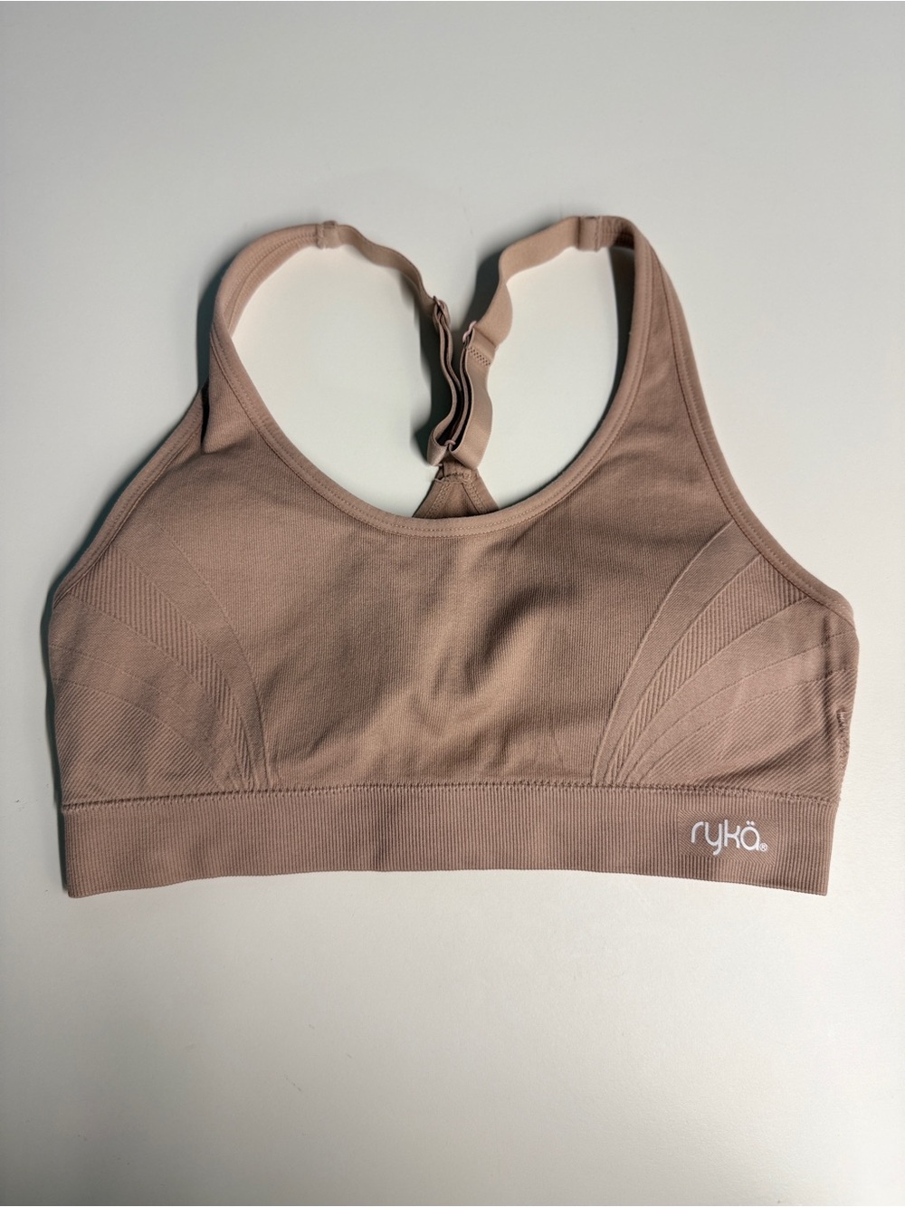 Ryka Taupe Seamless Racerback Sports Bra